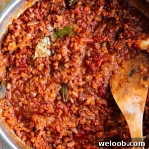 Sugo Finto: Authentic Italian Vegetable Pasta Sauce Recipe 11 A close up cropped image of a rustic Italian vegetable sauce.