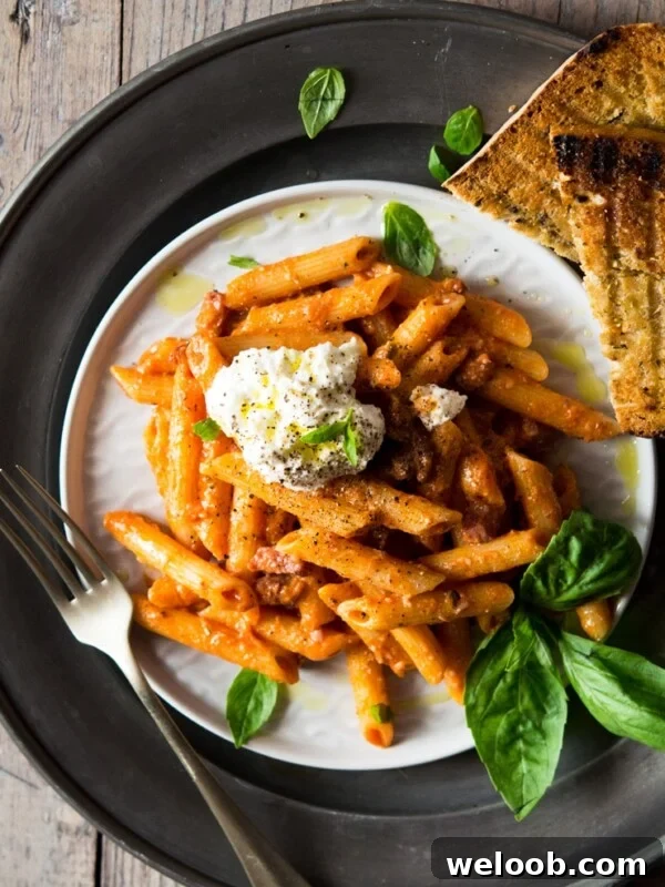 pasta with pancetta with ricotta and basil