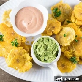 tostones - twice fried plantains