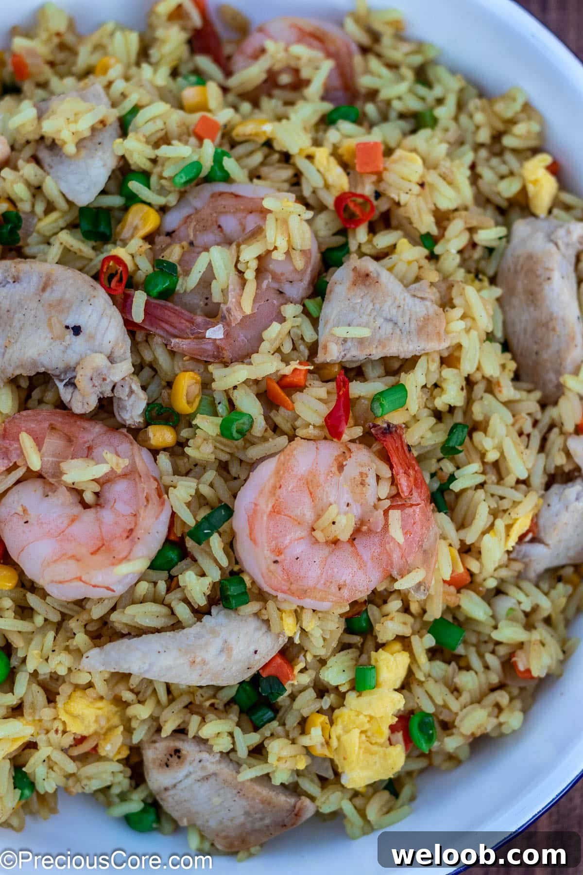 Close-up shot of fried rice.