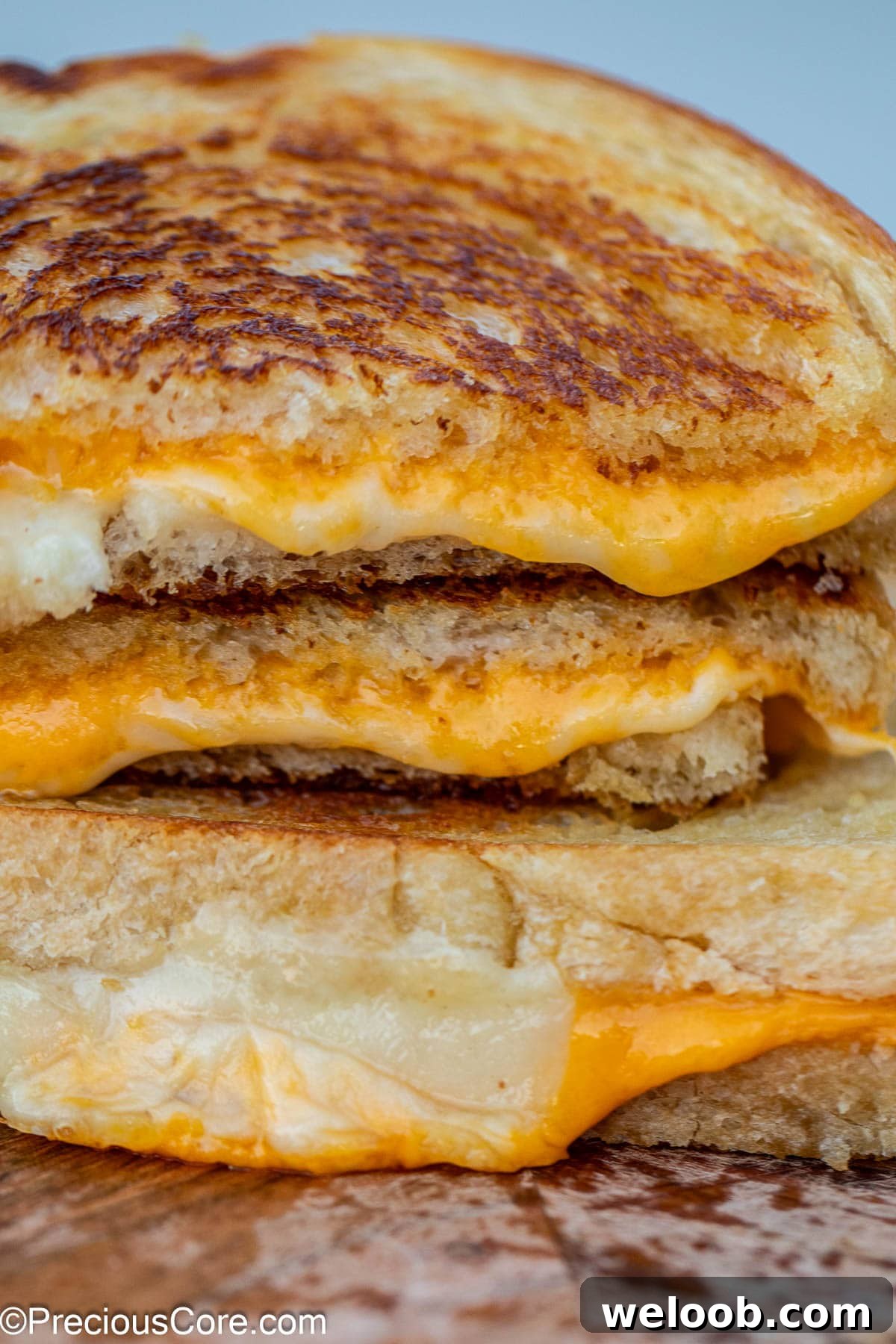 Sourdough grilled cheese bread slices.