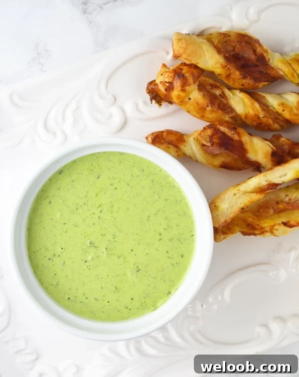 Sour cream pesto dip with prosciutto dippers www.insidetherustickitchen.com