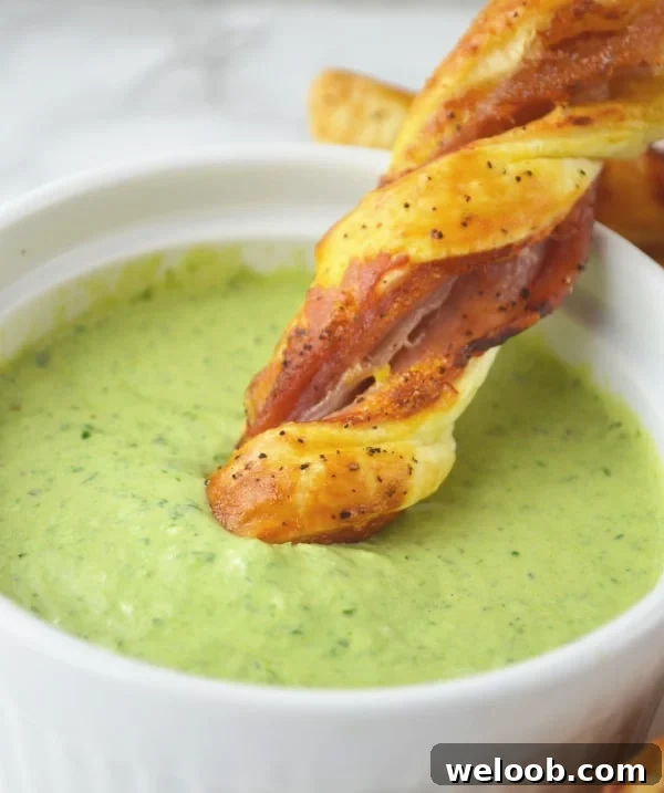 Sour cream pesto dip with prosciutto dipper www.insidetherustickitchen.com