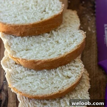 slices of homemade white bread on a chopping board