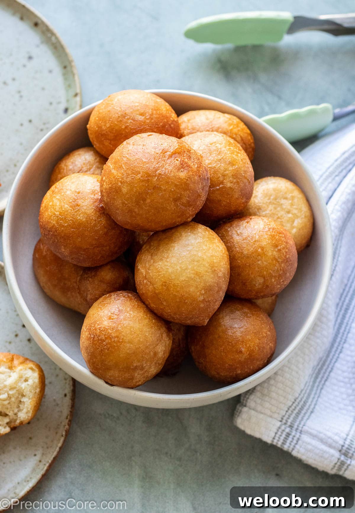 Puff Puff piled high in a bowl.