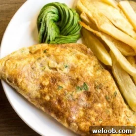 Breakfast fried potatoes and eggs