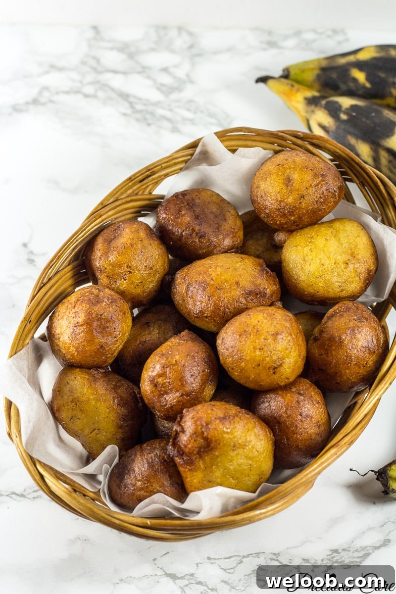 Basket of plantain puff puff.