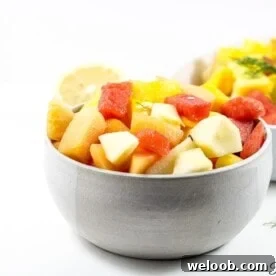 Bowl of Cameroonian fruit salad.