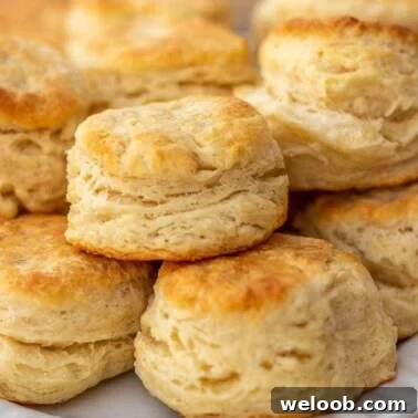 Stacked Buttermilk Biscuits on platter