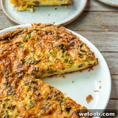 Easy Quiche on a white plate.