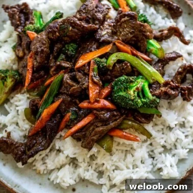 Square image of Beef and Vegetable Stir Fry.
