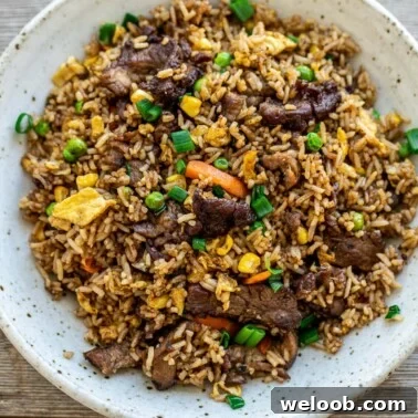A serving of fried rice in a bowl.