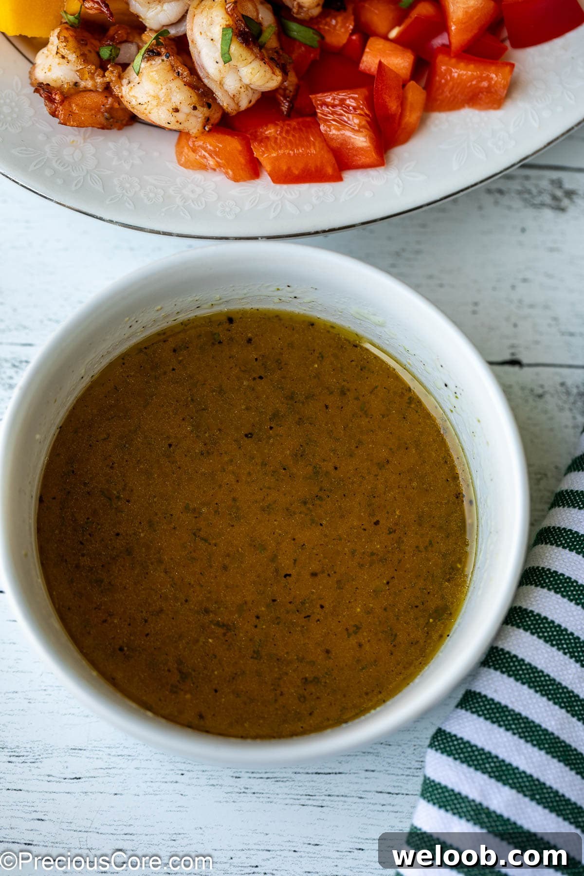 Honey Lime dressing in a white bowl.