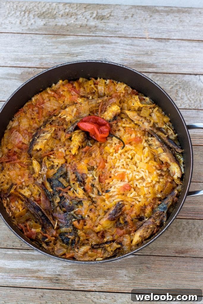 just cooked palm oil jollof rice