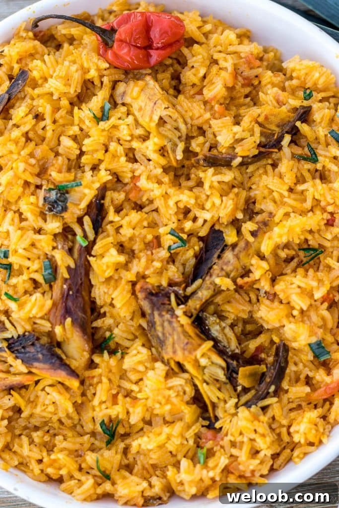 native jollof rice in a bowl