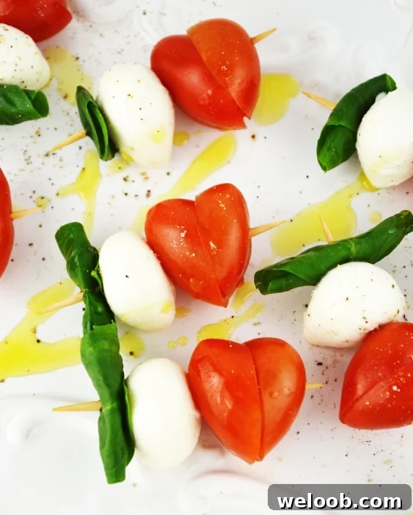 Valentine's Caprese Skewers