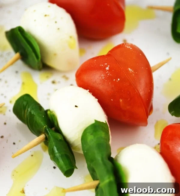 Valentine's Caprese Skewers