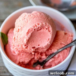 Bowl of homemade watermelon ice cream.