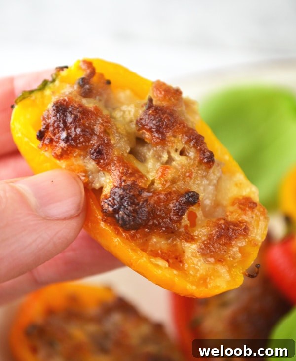 Sausage and Stracchino stuffed sweet mini peppers