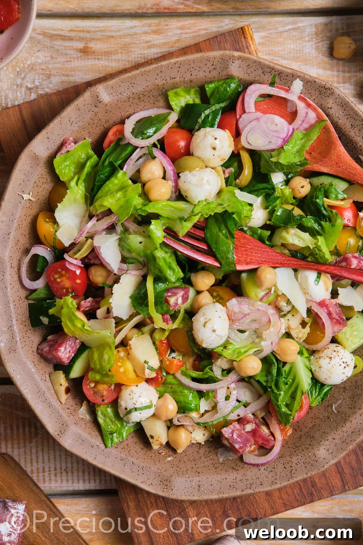 A bowl of Italian chopped salad.