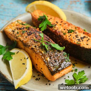 Cajun Honey Butter Salmon on a plate.