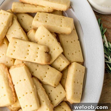 Shortbread Cookies on a platter with milk on the side
