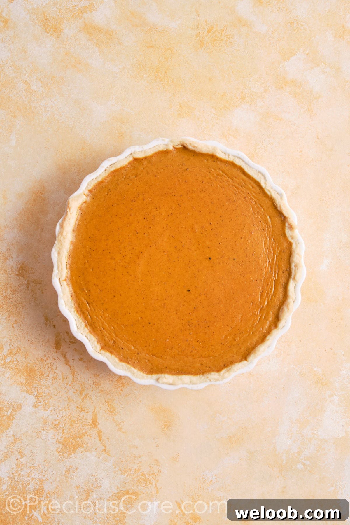 Baked pumpkin pie with no evaporated milk.