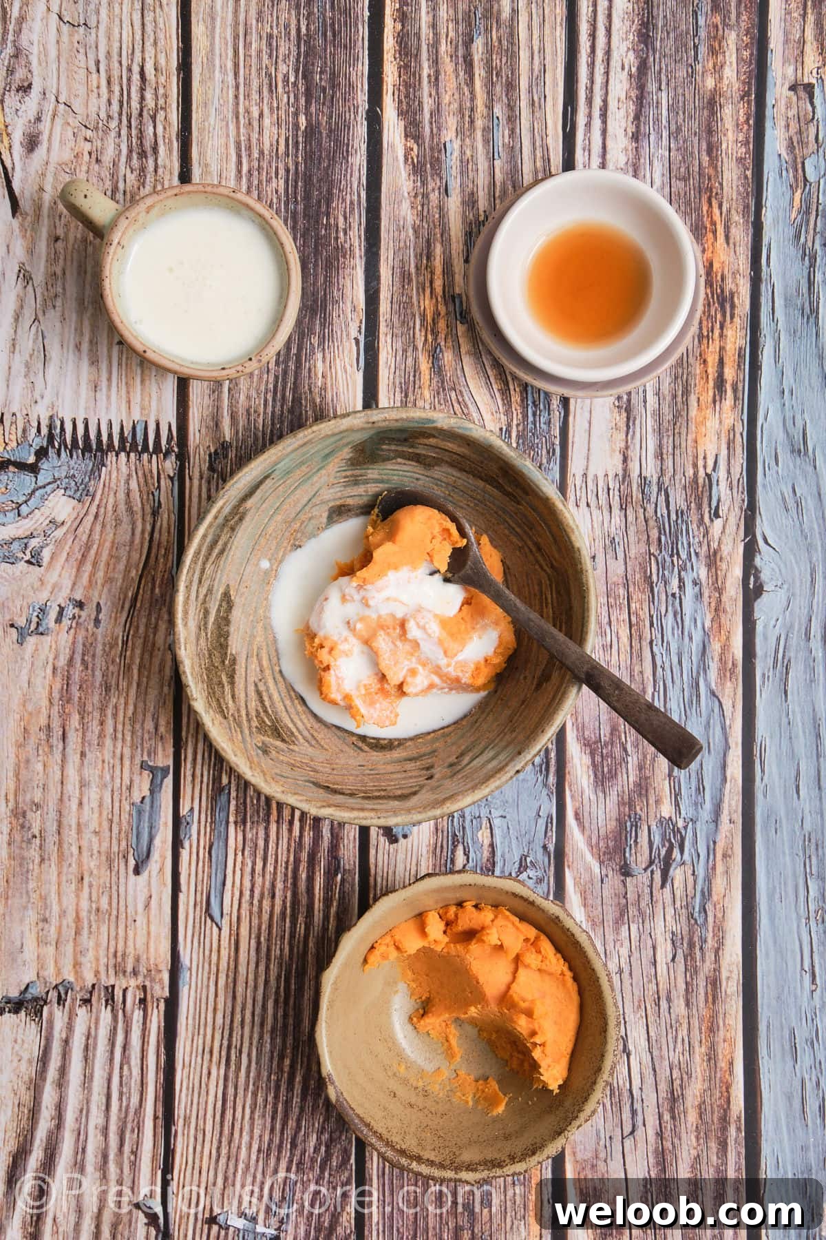 Buttery Sweet Potato Scones with Maple Glaze Recipe 10 Mixing together wet ingredients for scones.