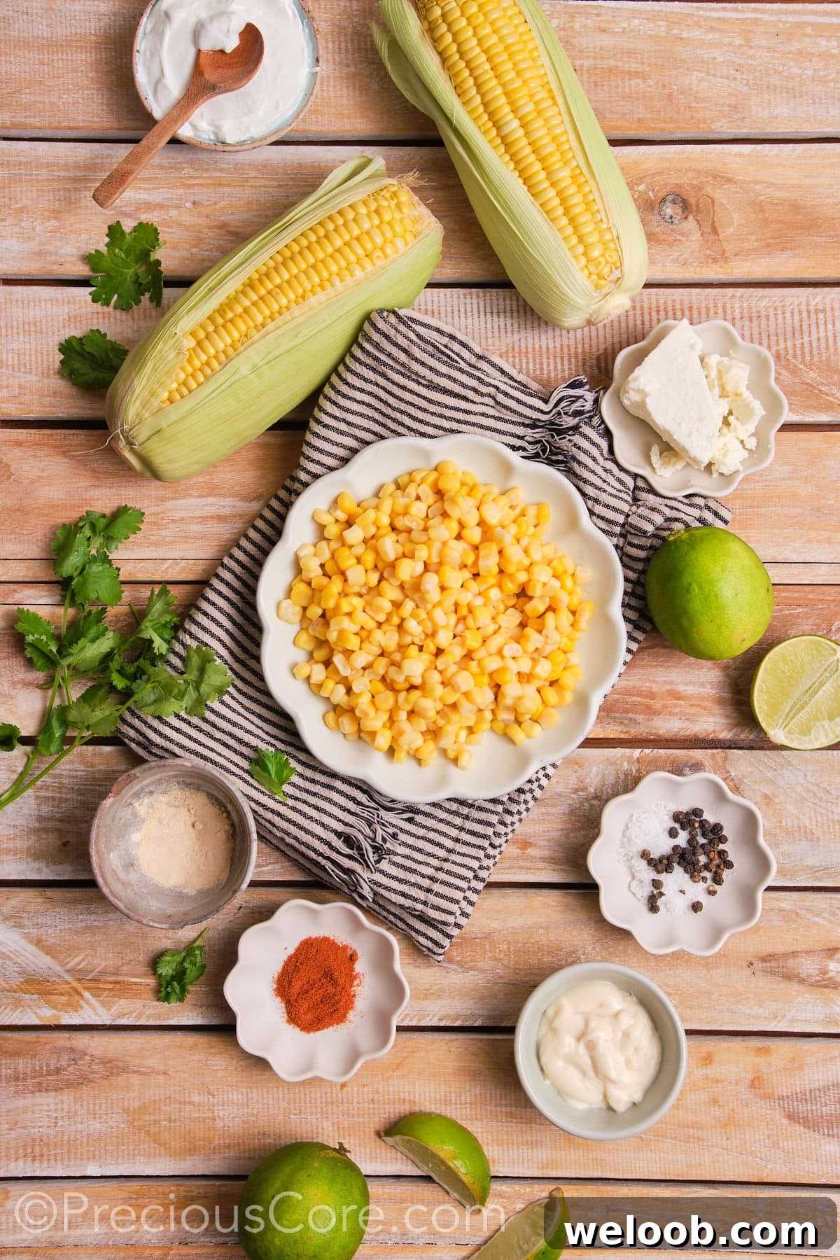 Ingredients for street corn casserole.