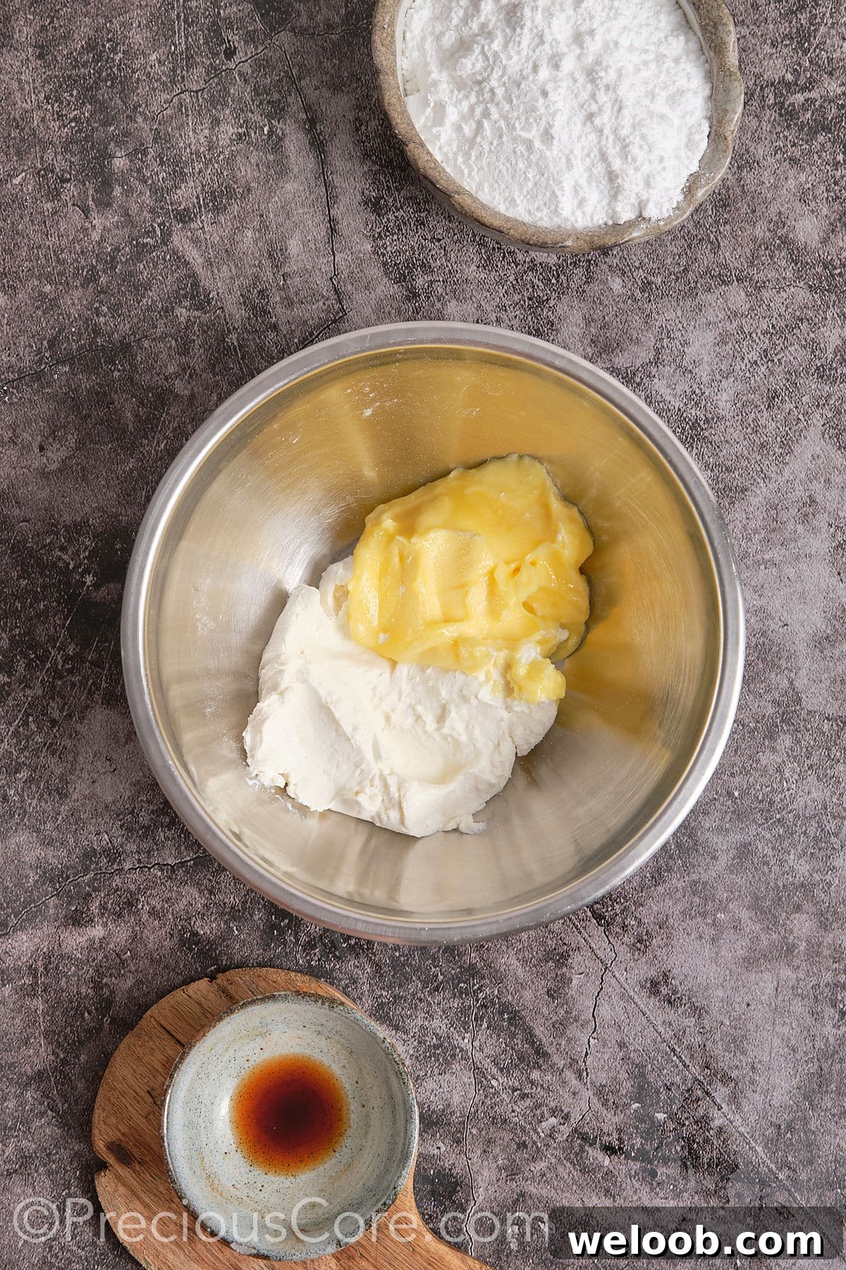 Take cream and butter in a bowl