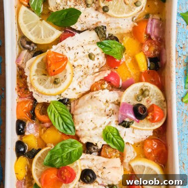 Square image of Mediterranean Baked Fish.