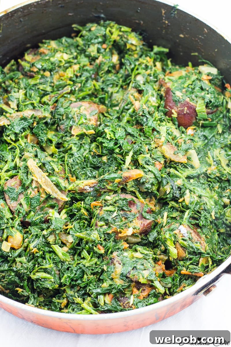 African stewed spinach just cooked