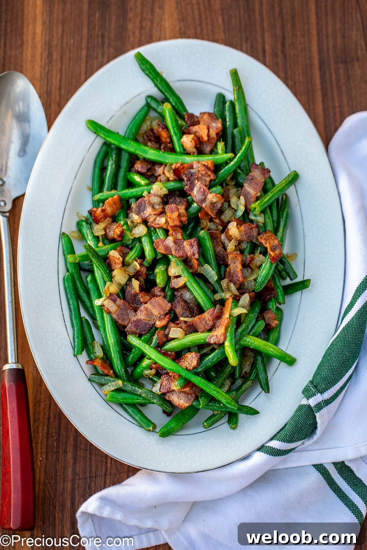 Served bacon green beans.