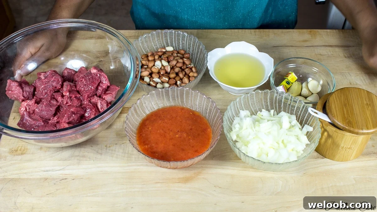 ingredients for groundnut soup_