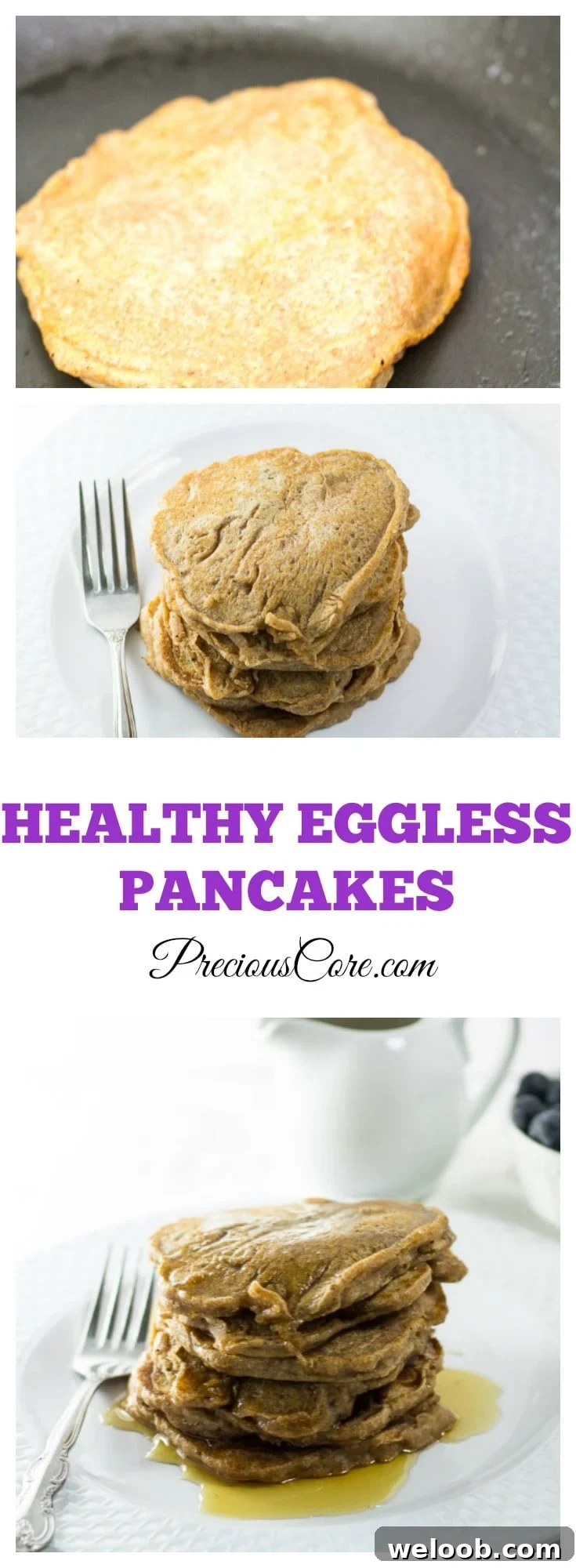 Healthy Eggless Pancakes