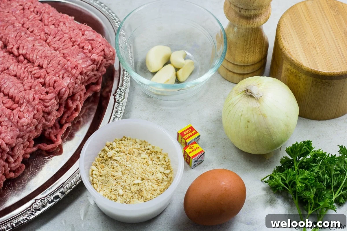 ingredients for meatballs