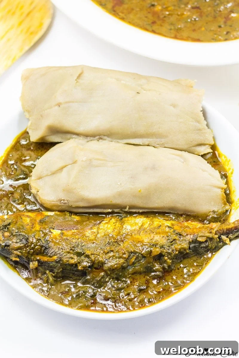 Kwacoco and banga soup