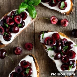 Whipped ricotta toast with balsamic cherries