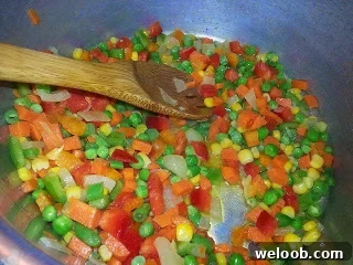 Serving coconut fried rice