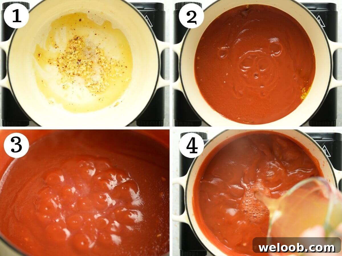 Step by step photos showing how to prepare pappa al pomodoro soup