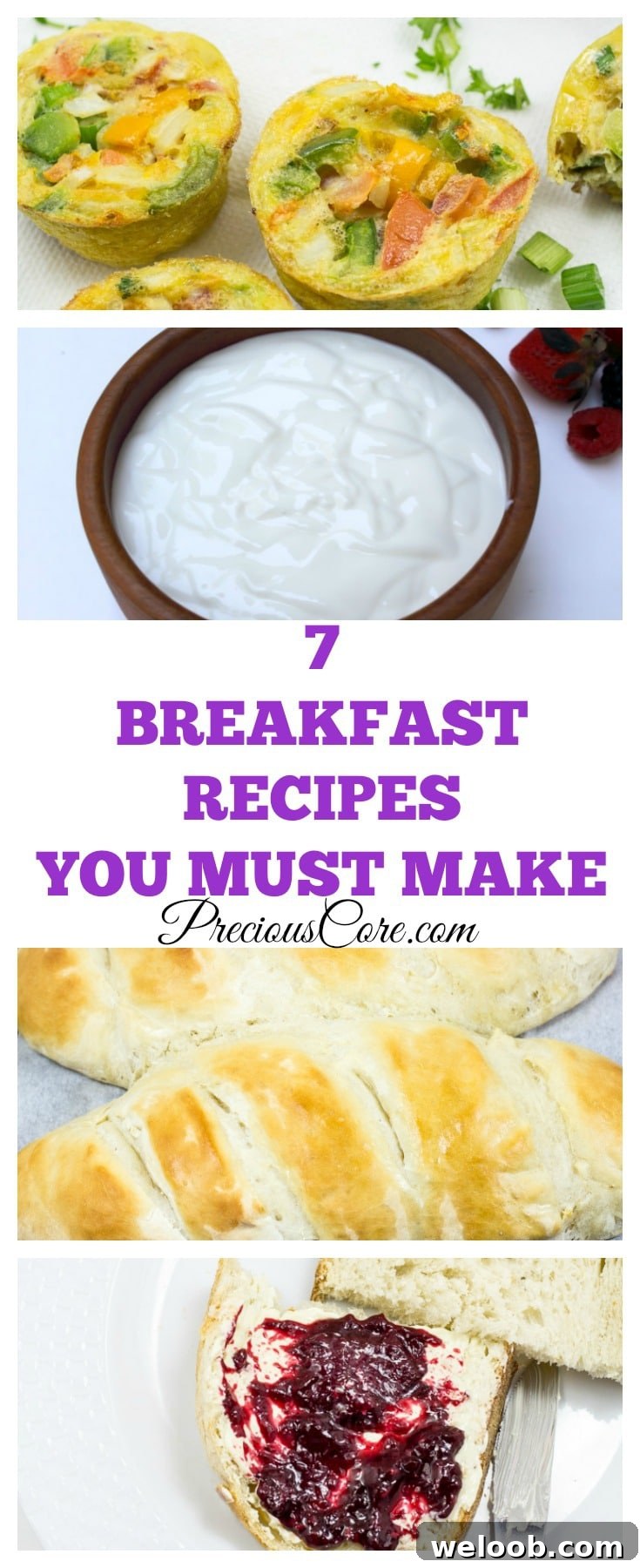 7 breakfast recipe ideas. The range from make-ahead to fast and easy!