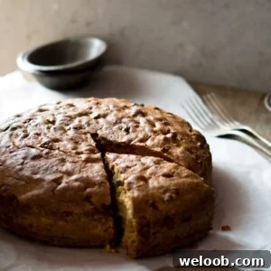 A rustic Italian apple olive oil cake