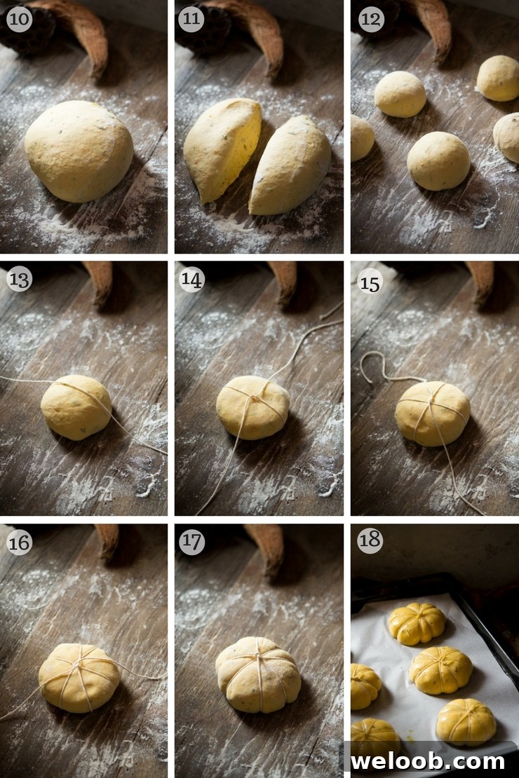 pumpkin bread rolls step by step photos