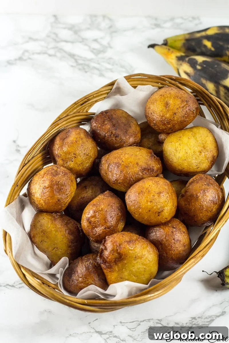 Basket of plantain puff puffs.