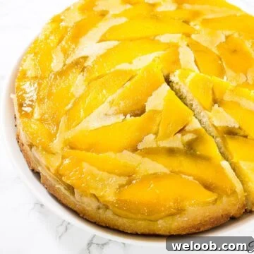upside down mango cake
