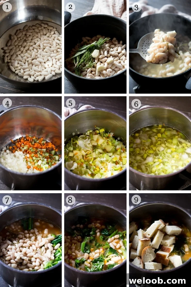 step by step photos on how to make tuscan vegetable soup - ribollita