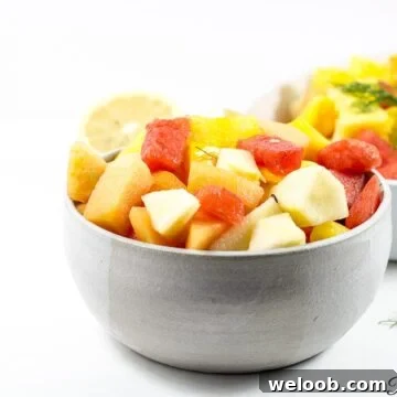 Bowl of Cameroonian fruit salad.