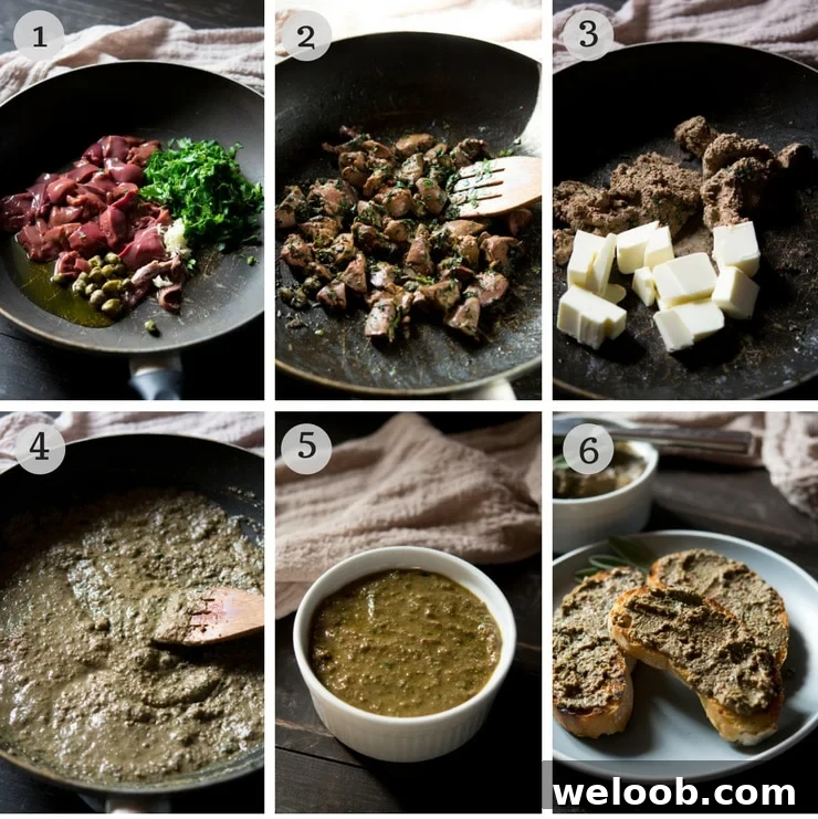step by step photos on how to make chicken liver pate