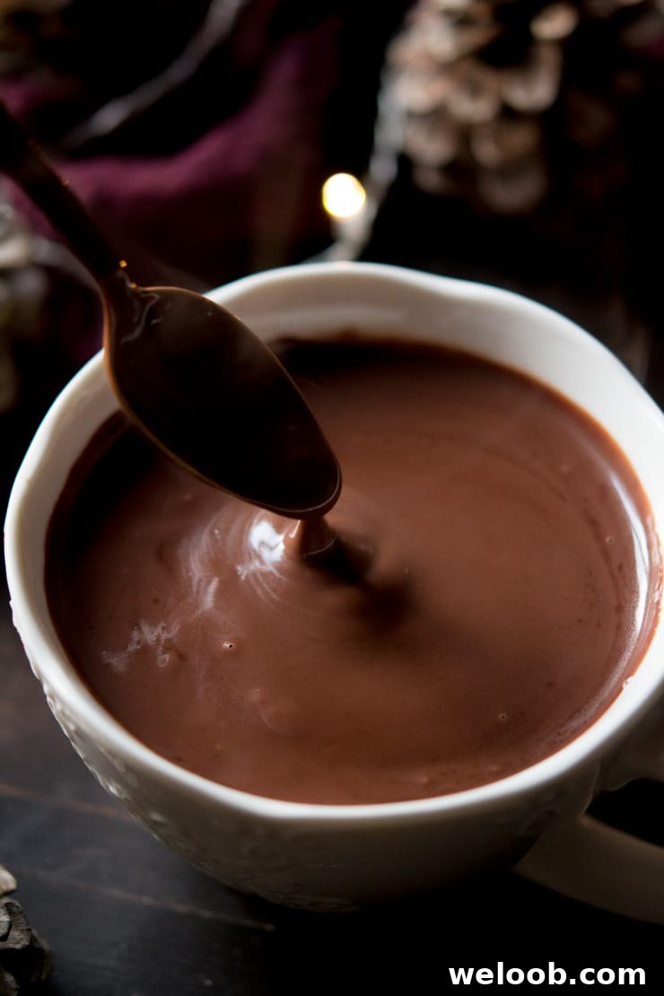 A close up of Italian hot chocolate