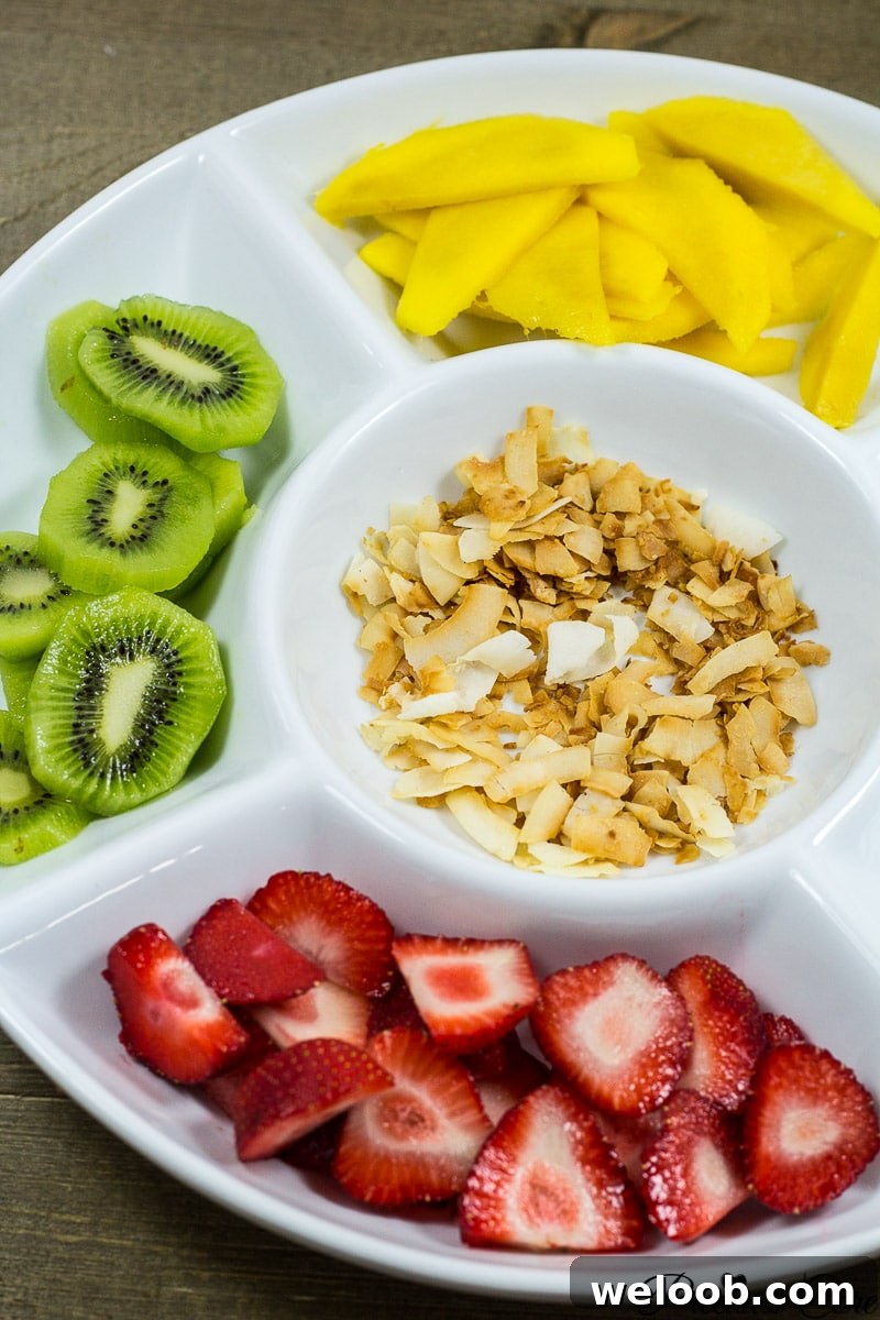 Breakfast pizza fruit toppings